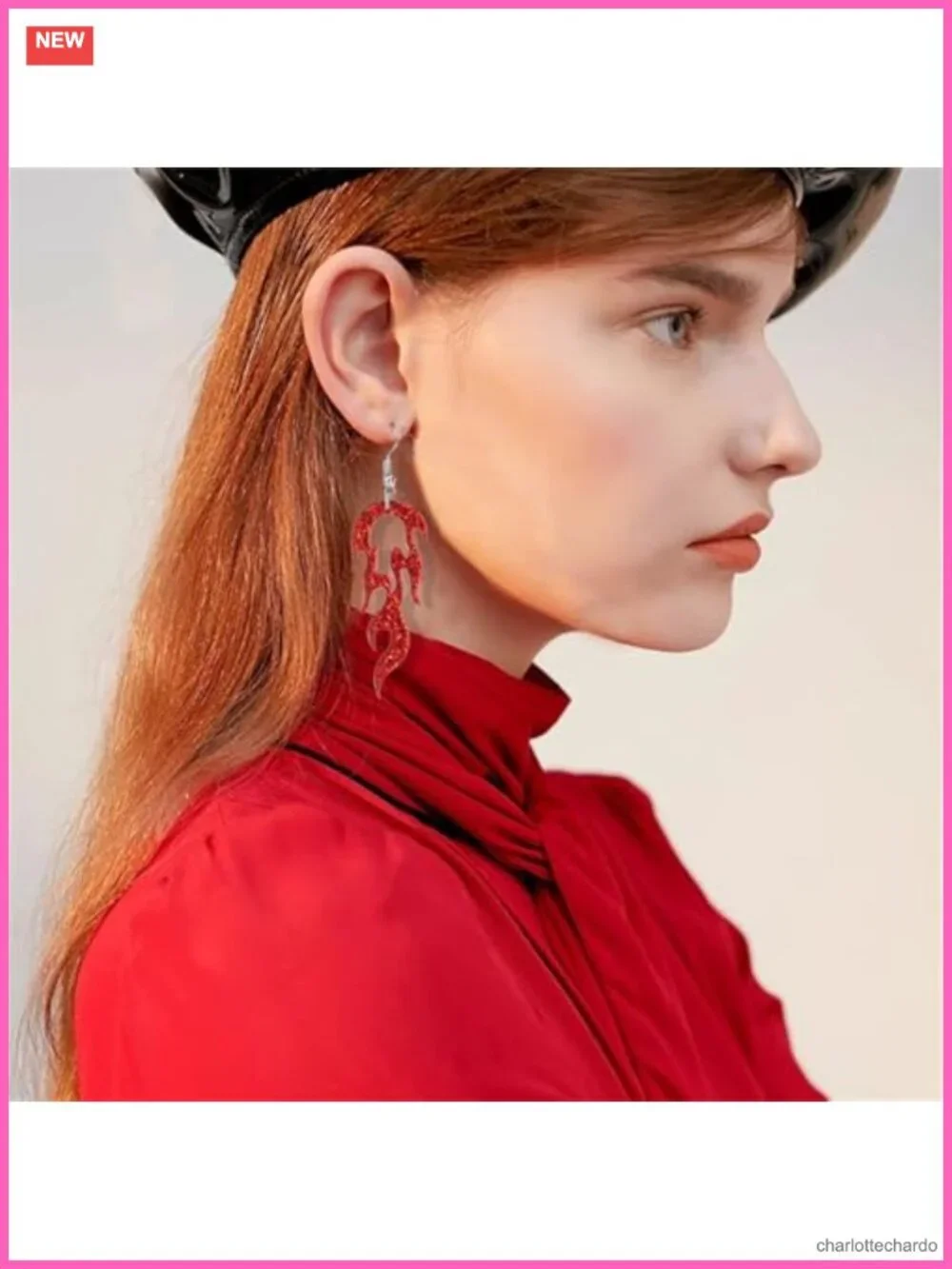 Flame Fire Geometric Drop Dangle Earrings Gothic Cosplay Halloween Jewelry